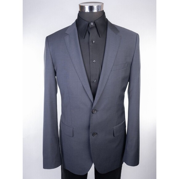 BOSS Hugo Boss Suit Jacket Sport Coat Blazer Sz 40L Striped Gray Wool 2-Button - Picture 2 of 14